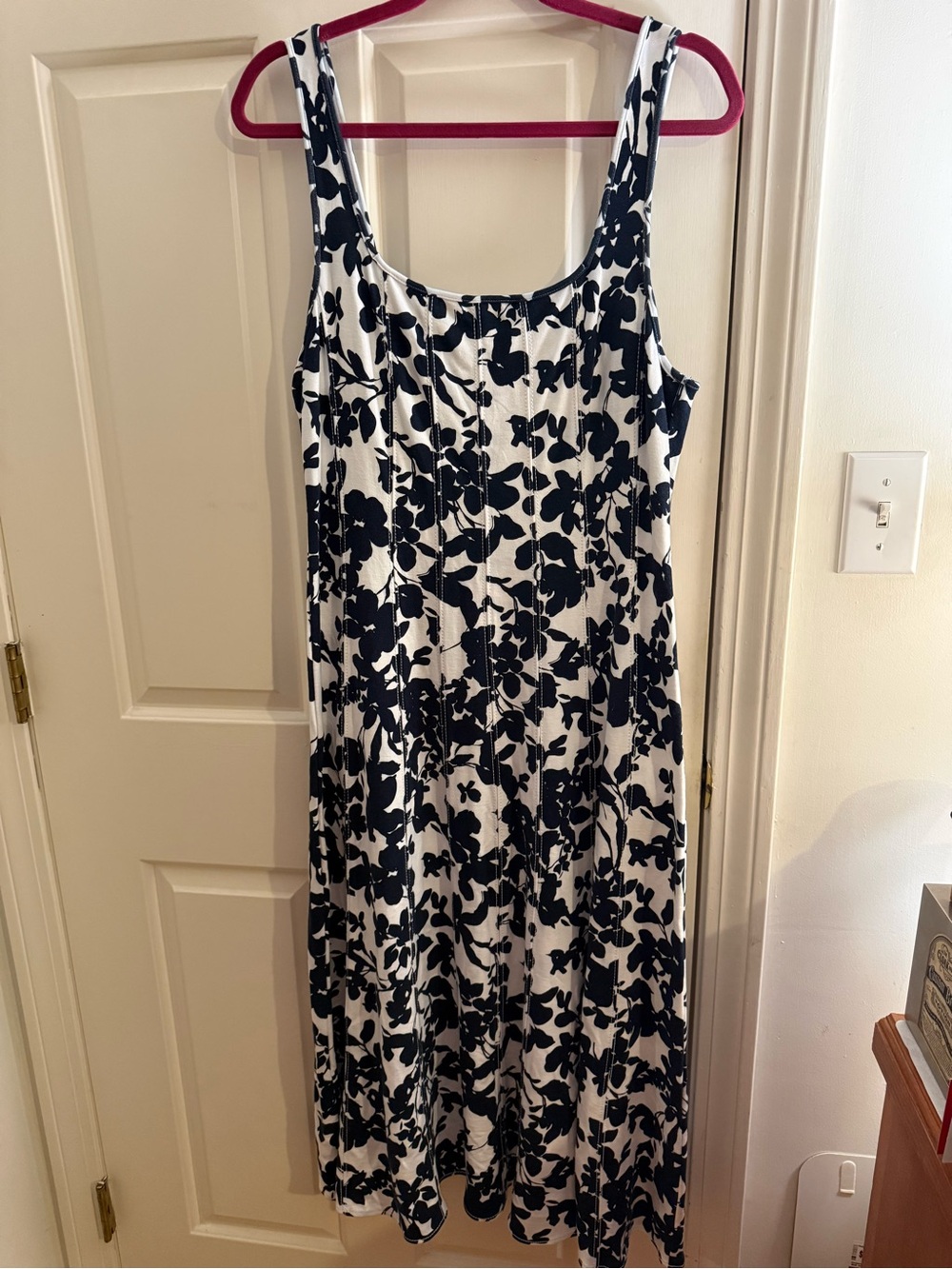 Navy & White Floral Maxi Dress - Women's Sleeveless Summer Dress